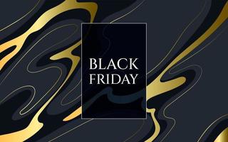 Black friday poster Abstract background with shapes and golden lines for sale in the store Vector illustration