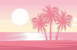 beautiful seascape with palms scene vector