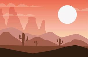 hermoso paisaje con escena del desierto vector