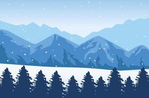 beautiful landscape with trees forest and mountains vector