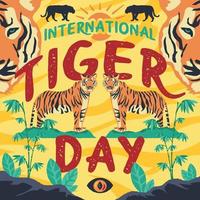 diseño del día internacional del tigre vector
