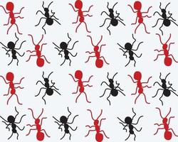 ant and black and red seamless pattern vector design