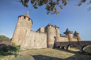 View of the medieval old town of Carcassonne in France photo