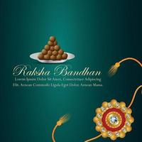 feliz celebración del festival indio raksha bandhan tarjeta de felicitación vector