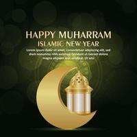 Creative islamic festival happy muharram celebration background vector