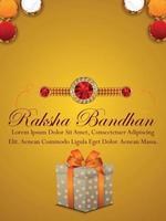Happy rakhi celebration flyer with realistic crystal rakhi vector