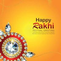 Happy rakhi celebration background with golden and crystal rakhi vector