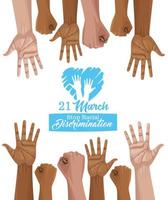 stop racism international day poster with vector