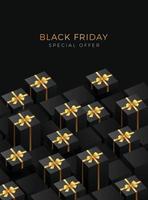 Black friday background with black gradient  Vector