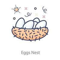 icono de nido de huevos vector