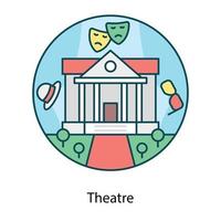 Theater building denoting vector