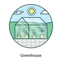 Greenhouse  having  plants vector