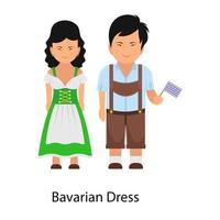 pareja de vestido bávaro vector