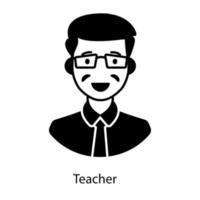 Teacher wearing glasses vector