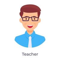 Teacher wearing glasses vector