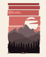 beautiful landscape with forest scene vector