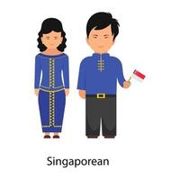 Singaporean Culture dresses vector