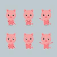 pig collection set vector