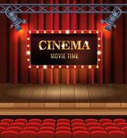 cinema entertainment with chairs and display scene vector