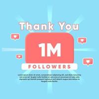 thank you for 1M Followers vector