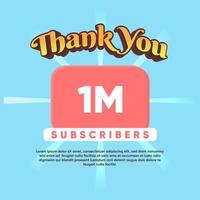 celebrar gracias por 1 millón de suscriptores vector