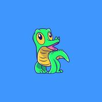 laughing crocodile character acting cute vector