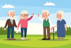 elder persons scene vector