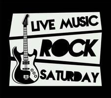 rock live festival lettering poster with electric guitar