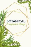 botanical lettering in poster with leafs in frame vector