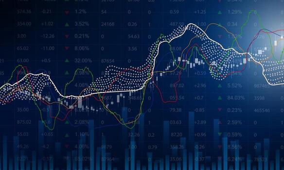 stock market economic graph with diagrams business and financial concepts and reports abstract technology communication concept vector background