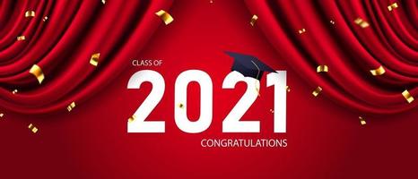 congratulations graduates class of 2021 banner vector and design for poster