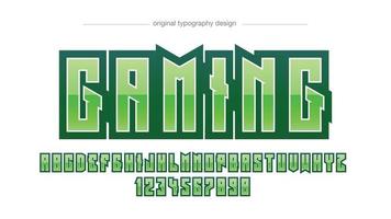 tipografía de juego verde metálico vector