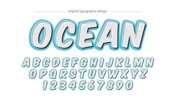 White and Blue Cartoon 3D Typography vector