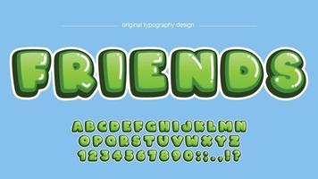 tipografía de dibujos animados verde redondeado vector