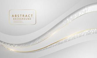 Abstract white gold background poster with dynamic technology design vector