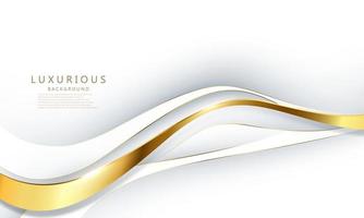 cartel abstracto de fondo de oro blanco con diseño dinámico vector