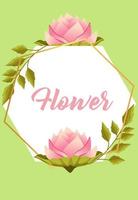 beautiful flowers garden lettering poster with roses and leafs circular frame vector