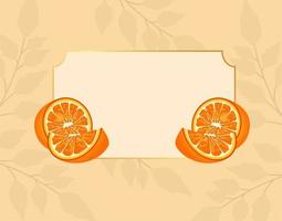 citrus fruit poster with oranges in frame vector