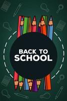 back to school lettering with set colors supplies vector