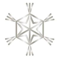 happy merry christmas silver snowflake decorative icon vector