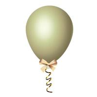 balloon helium white pearl with bow decoration vector