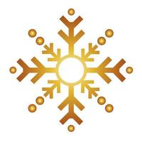 happy merry christmas golden snowflake icon vector