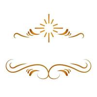 golden frames and burst decoration isolated icon vector