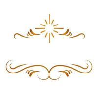 golden frames and burst decoration isolated icon vector