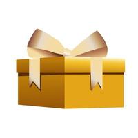 happy new year golden present celebration icon vector