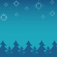 happy merry christmas pines forest scene vector