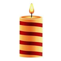 happy new year golden and red stripes candle decoration vector