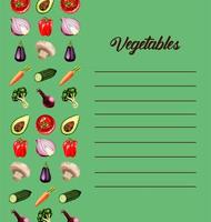 vegetables lettering in paper note with healthy food