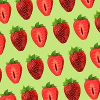 fresh strawberries fruits pattern background vector