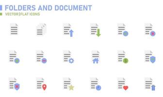 Folders and Document Flat Icon vector